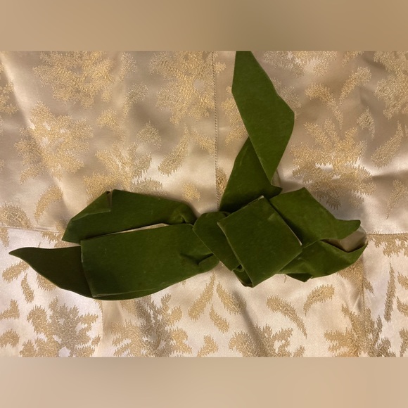 Vintage Handmade 1960s 1970s does Regency Gold Cream Brocade Dress Size S - Picture 8 of 10